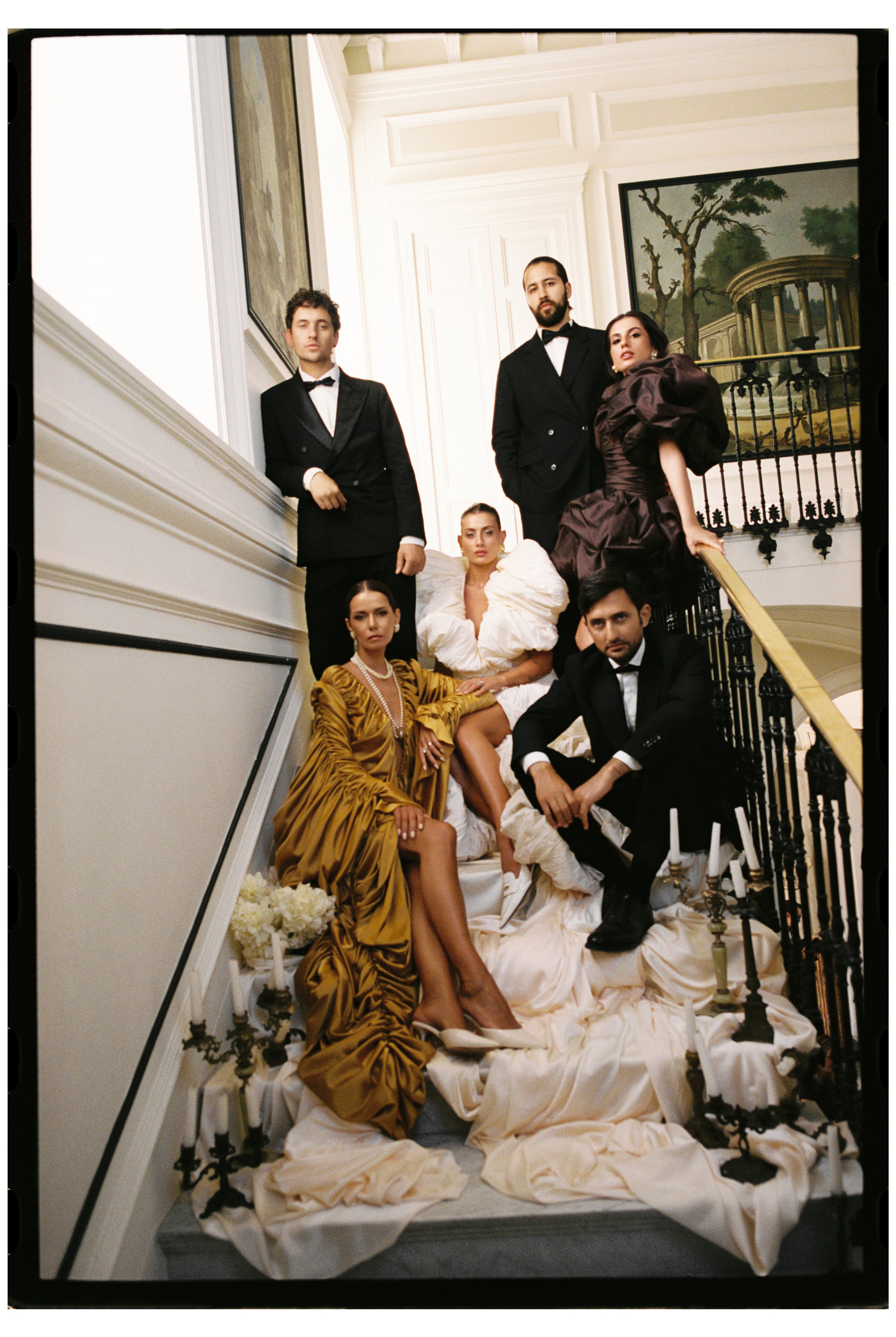 Editorial group portrait on the staircase