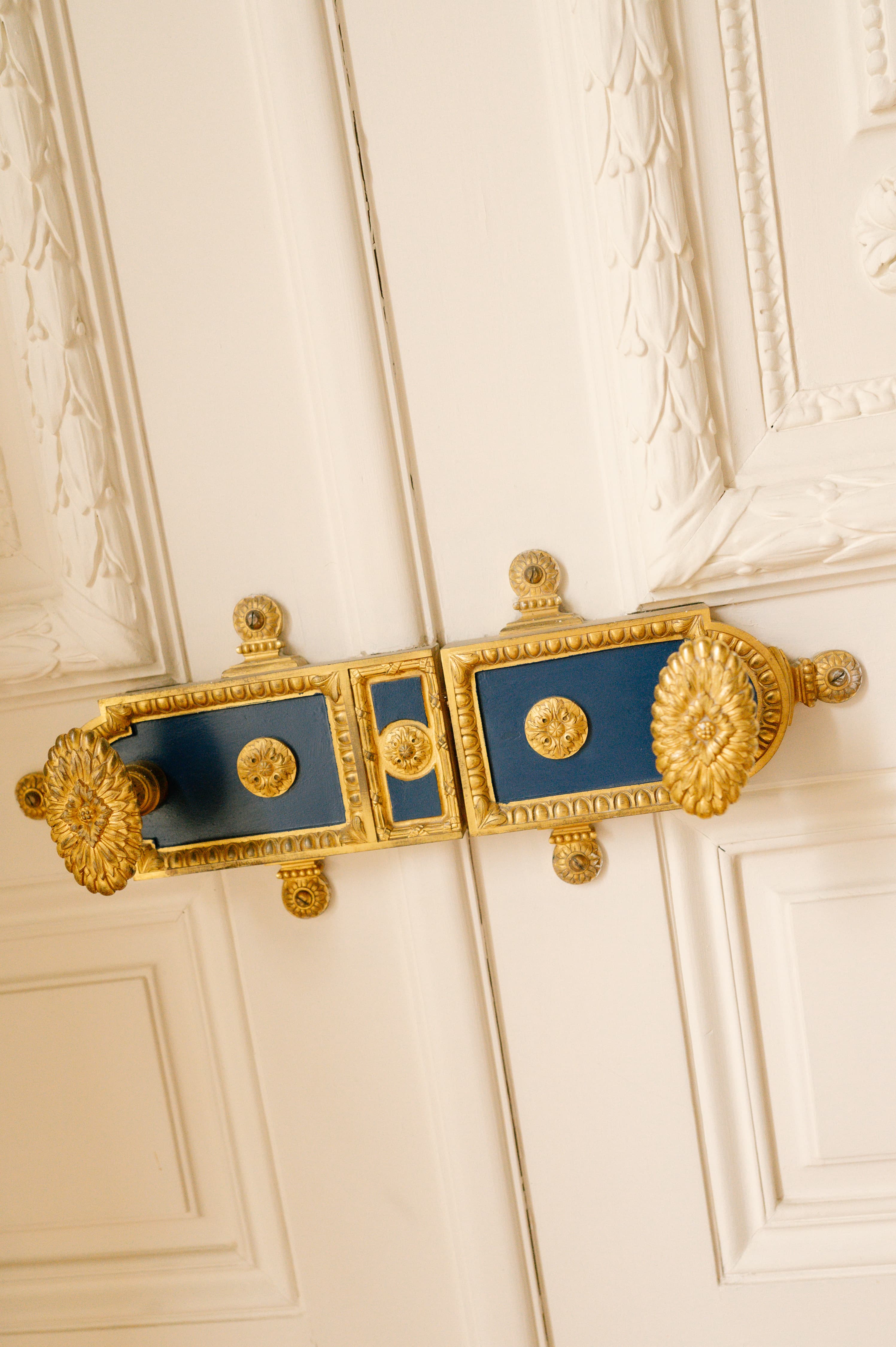 Gold door hardware detail