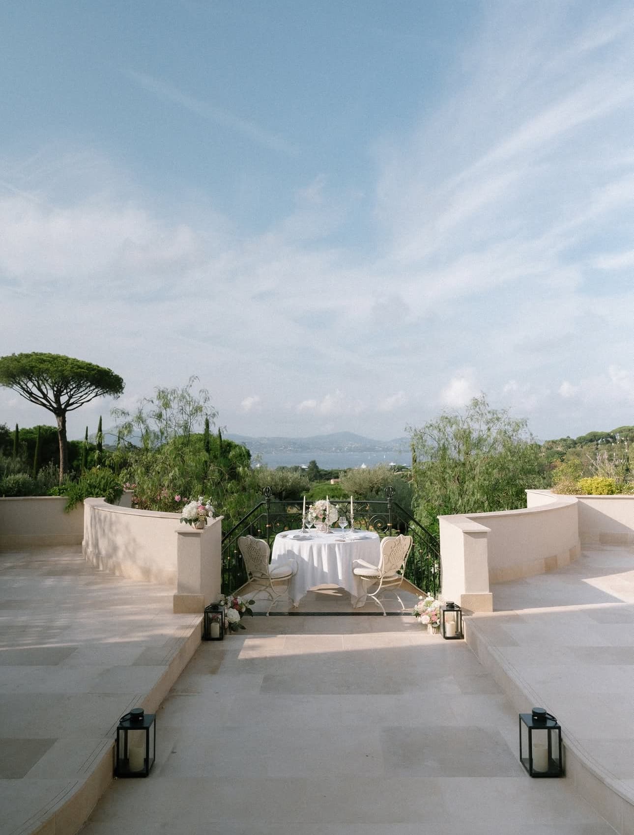 Terrace dining overlooking the sea